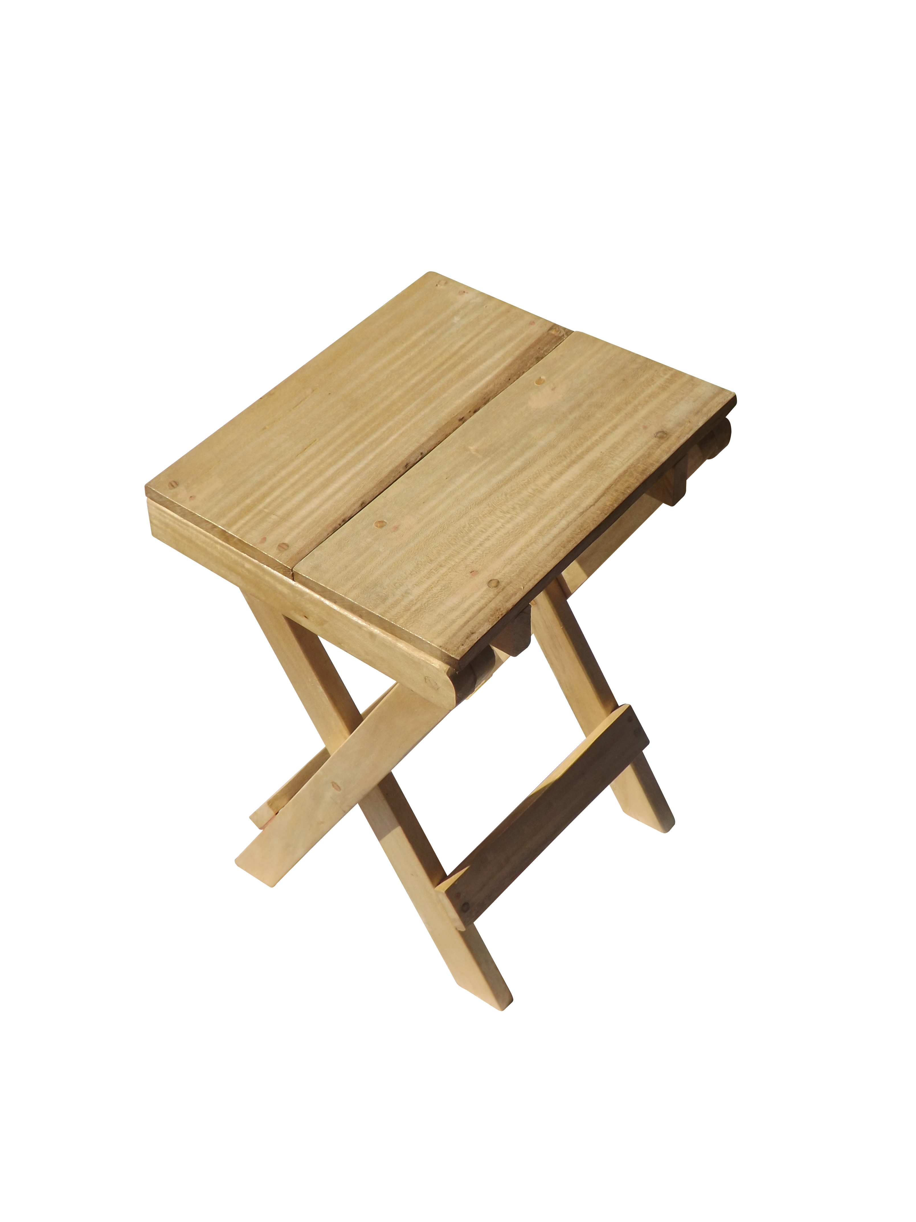 Folding Hardwood Stool or Side Table